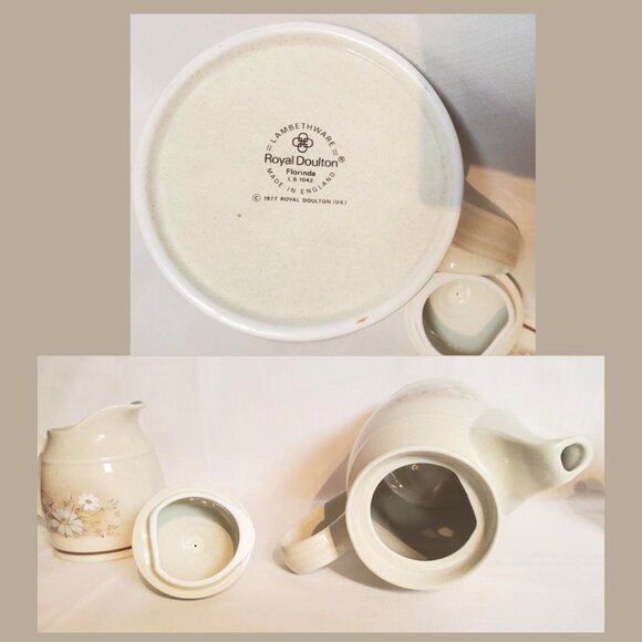 Vintage Royal Doulton Lambeth Ware Tea or Coffee Set 1970s Stoneware - Picture 7 of 7